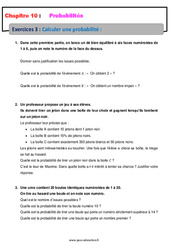 Calculer une probabilité - Révisions - Exercices avec correction : 10ème Harmos - PDF à imprimer