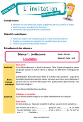 Carte d'invitation - Séquence complète - Production d'écrit : 4ème, 5ème Harmos - PDF à imprimer