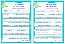 Homophones grammaticaux (mais_mes_met_mets - sans_sent_s'en_cent_sang) - Rituels - Orthographe : 6ème, 7ème Harmos - PDF à imprimer