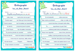 Homophones grammaticaux (ou_où_leur_leurs) - Rituels - Orthographe : 6ème, 7ème Harmos - PDF à imprimer