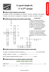 Le passé simple des 1er ème groupes - Exercices, révisions : 7ème Harmos - PDF à imprimer