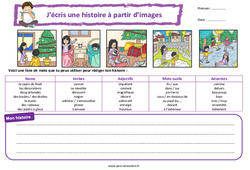 Noël - Images séquentielles - Production d'écrit - Rédaction : 4ème, 5ème Harmos - PDF à imprimer