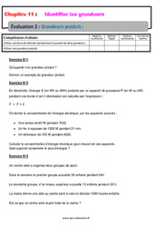 Grandeurs Produit - Examen Evaluation, bilan, contrôle avec la correction : 10ème Harmos - PDF à imprimer