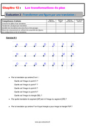 Transformer une figure par une translation - Examen Evaluation, bilan, contrôle avec la correction : 10ème Harmos - PDF à imprimer