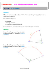 Les rotations - Cours sur les transformations du plan : 10ème Harmos - PDF à imprimer