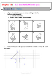 Les rotations - Révisions - Exercices avec correction sur les transformations du plan : 10ème Harmos - PDF à imprimer