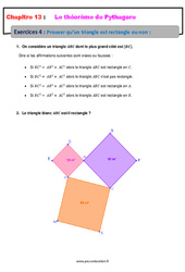 Prouver qu’un triangle est rectangle ou non - Révisions - Exercices avec correction sur le théorème de Pythagore : 10ème Harmos - PDF à imprimer