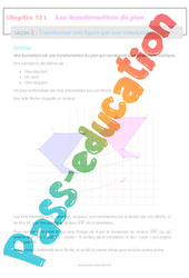 Transformer une figure par une translation - Séquence complète : 10ème Harmos - PDF à imprimer