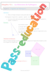 L’égalité de Pythagore - Séquence complète : 10ème Harmos - PDF à imprimer