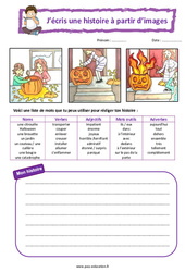 Halloween - Images séquentielles - Production d'écrit - Rédaction : 3eme, 4ème Harmos - PDF à imprimer