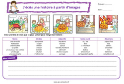 Halloween - Images séquentielles - Production d'écrit - Rédaction : 4ème, 5ème Harmos - PDF à imprimer