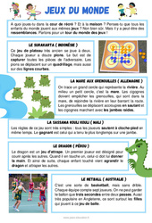 Les jeux du monde - Lecture thématique : 4ème, 5ème Harmos - PDF à imprimer