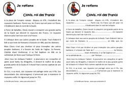 Clovis et le royaume des francs - Cours, Leçon : 6ème Harmos - PDF gratuit à imprimer