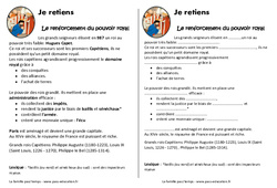 Renforcement du pouvoir royal - Cours, Leçon : 6ème Harmos - PDF gratuit à imprimer