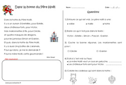 Dans la hotte du père noël - Poésie : 4ème Harmos - PDF à imprimer