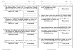 Addition et soustraction - Nombres entiers - Problèmes : 7ème Harmos - PDF à imprimer