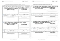 Division - Nombres entiers - Problèmes : 7ème Harmos - PDF à imprimer