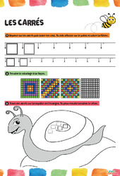 Carrés - Fichier graphisme : 1ère, 2ème Harmos - PDF à imprimer