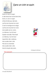 Dans un coin le sapin - Poésie : 6ème Harmos - PDF à imprimer