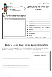 Carte d'identité de mon lieu de vie - Carte postale - Exercices : 6ème Harmos - PDF à imprimer