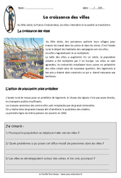 Croissance des villes - Exercices : 7ème Harmos - PDF à imprimer