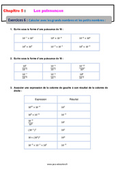 Calculer avec les grands nombres et les petits nombres - Révisions - Exercices avec correction : 10ème Harmos - PDF à imprimer