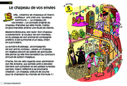 Le chapeau de vos envies - Lecture - Compréhension fine - Inférences : 3eme Harmos - PDF à imprimer