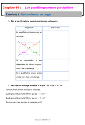 Reconnaître un rectangle - Révisions - Exercices avec correction sur les parallélogrammes particuliers : 10ème Harmos - PDF à imprimer