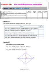 Reconnaître un losange - Examen Evaluation, bilan, contrôle avec la correction sur les parallélogrammes particuliers : 10ème Harmos - PDF à imprimer