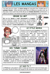 Les mangas - Lecture documentaire : 6ème, 7ème Harmos - PDF à imprimer