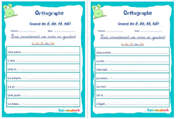 Les noms en é, ée, té, tié - Rituels - Orthographe : 6ème, 7ème Harmos - PDF à imprimer