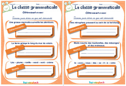 Déterminant et nom - Rituels - La classe grammaticale : 6ème, 7ème Harmos - PDF à imprimer