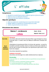 L'affiche - Séquence complète - Production d'écrit : 4ème, 5ème Harmos - PDF à imprimer