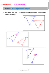 Cas d’égalité des triangles - Révisions - Exercices avec correction : 10ème Harmos - PDF à imprimer