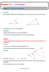 Triangles semblables - Cours : 10ème Harmos - PDF à imprimer