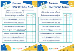 Fonctions (complément d'objet indirect, complément circonstanciel et complément du nom) - Rituels - Grammaire : 5ème, 6ème, 7ème Harmos - PDF à imprimer