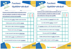 Fonctions (Adjectif épithète ou attribut) - Rituels - Grammaire : 5ème, 6ème, 7ème Harmos - PDF à imprimer