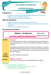 Les petits problèmes mathématiques - Séquence complète - Production d'écrit : 4ème, 5ème Harmos - PDF à imprimer