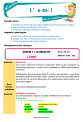 L’ e - mail - Séquence complète - Production d'écrit : 4ème, 5ème Harmos - PDF à imprimer