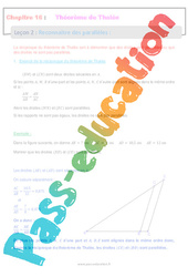 Reconnaître des parallèles - Séquence complète sur le Théorème de Thalès : 10ème Harmos - PDF à imprimer