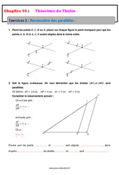 Reconnaître des parallèles - Révisions - Exercices avec correction sur le Théorème de Thalès : 10ème Harmos - PDF à imprimer