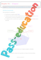 Représenter une pyramide ou un cône - Séquence complète : 10ème Harmos - PDF à imprimer