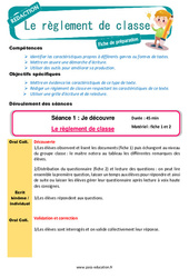 Le règlement de classe - Séquence complète - Production d'écrit : 4ème, 5ème Harmos - PDF à imprimer