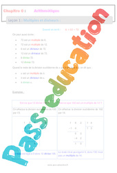 Multiples et diviseurs - Séquence complète - Arithmétique : 9eme Harmos - PDF à imprimer