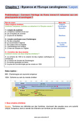 Byzance et l’Europe carolingienne - Séquence complète : 9eme Harmos - PDF à imprimer