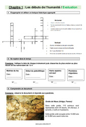 Les débuts de l'humanité - Examen Evaluation avec les corrections : 8ème Harmos - PDF à imprimer