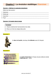 La révolution néolithique - Exercices avec les corrigés : 8ème Harmos - PDF à imprimer