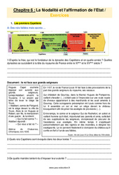 La féodalité et l’affirmation de l’Etat - Exercices avec les corrigés : 9eme Harmos - PDF à imprimer