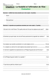 La féodalité et l’affirmation de l’Etat - Examen Evaluation avec les corrections : 9eme Harmos - PDF à imprimer