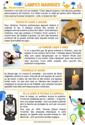 Lampes magiques - Lecture documentaire : 4ème, 5ème Harmos - PDF à imprimer